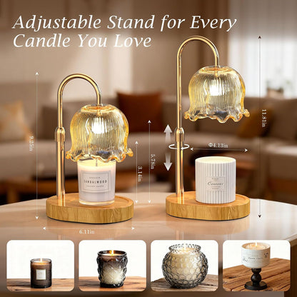 Candle Warmer Lamp with Timer Dimmable Gifts for Women, Adjustable Height Wax Warmer Lamp for Scented Candles, House Warming Gifts for New Home Modern Farmhouse Decor