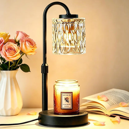 CASTLELIFE Dimmable Candle Warmer Lamp with Timer, Height Adjustable Candle Warmer for Jar Candles, Electric Wax Melt Warmer for Home Decor House Warming Gifts, Birthday Gifts for Women, Black Clear