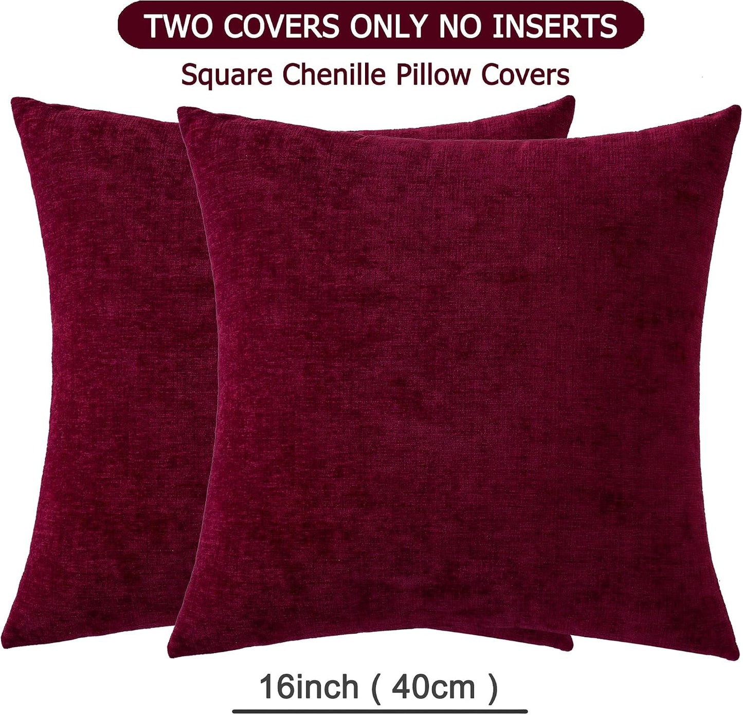 GAWAMAY Lumbar Support Pillow Decorative Rectangle Throw Pillow Covers 12"x20" Inch Set of 2, Soft Chenille Fall Pillowcase for Living Room Bedroom Sofa Couch Cushion Cover Grey 30x50cm (No Insert)