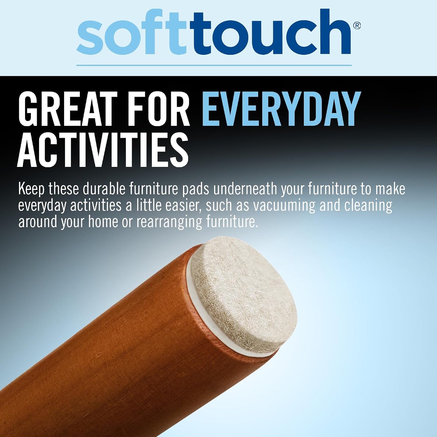 SoftTouch 1.5" Round Reusable Felt Furniture Sliders for Hard Surfaces, Noise-Reducing Adhesive Furniture Moving Pads for Beds, Sofas, Dressers, Set of 24, Beige