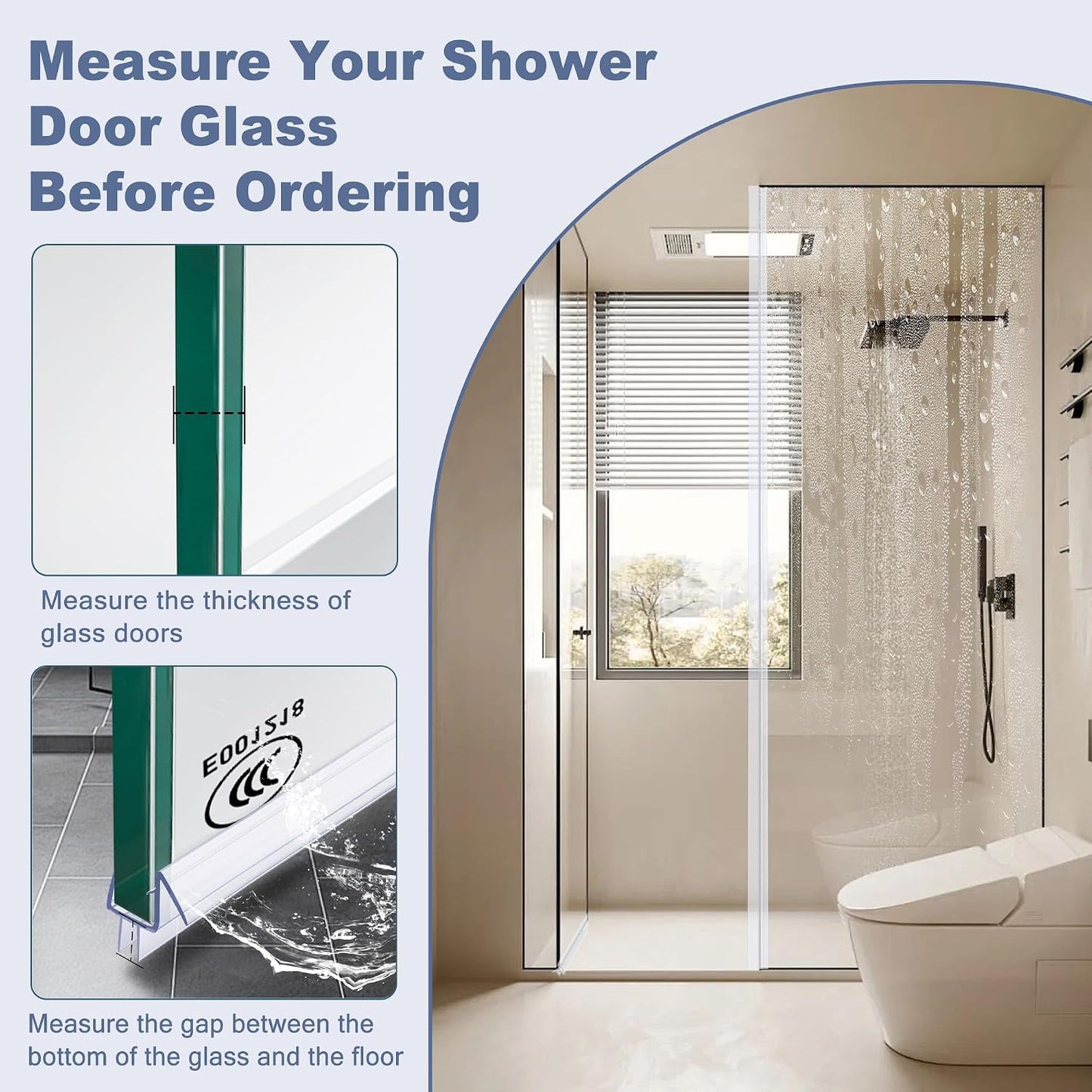4-Pack Frameless Shower Door Bottom Seal, 3/8” x 39” | For 3/8 Inch Thick Glass Doors, Stop Shower Leaks, Create a Water Barrier