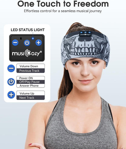 MUSICOZY Sleep Headphones Bluetooth Headband Headphones for Side Sleepers