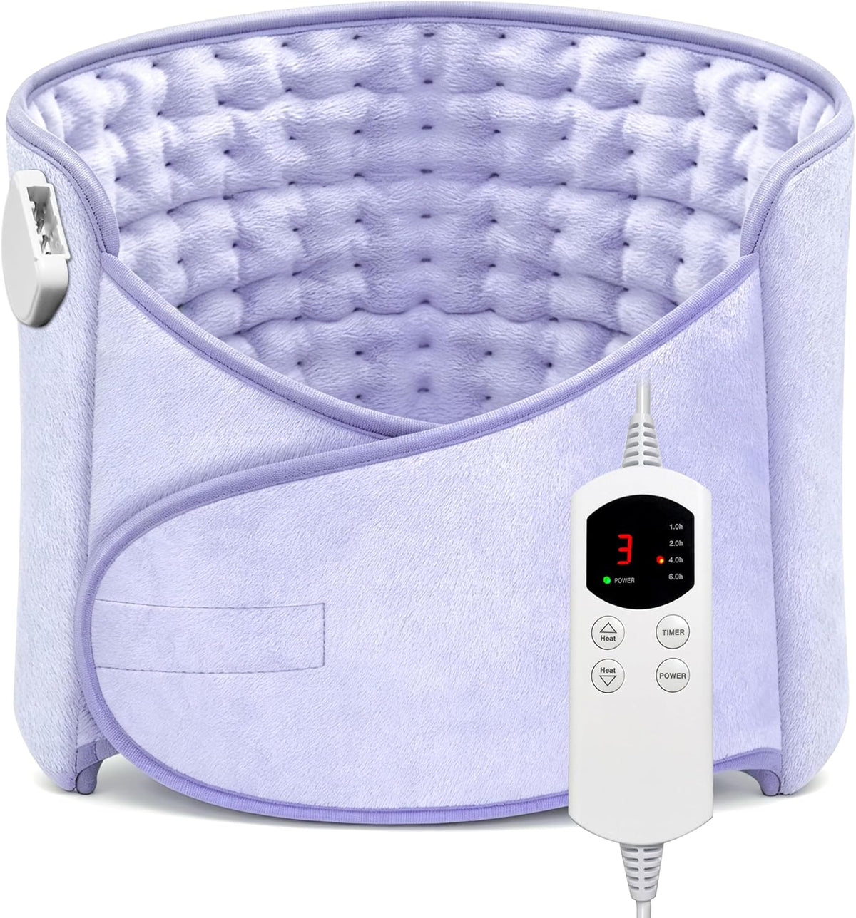 Heat Pad for Back Pain Relief Electric Heating Pads with 6 Temperatures Soft Detachable Heat Pad for Man Women (Gray)