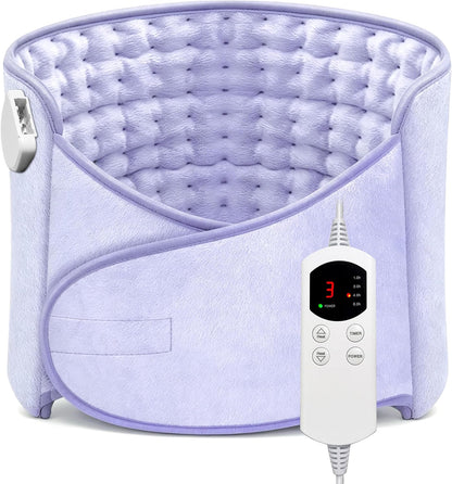 Heat Pad for Back Pain Relief Electric Heating Pads with 6 Temperatures Soft Detachable Heat Pad for Man Women (Gray)