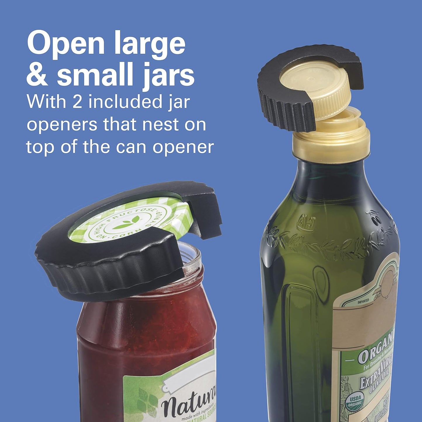 Hamilton Beach OpenStation Electric Can Opener With Automatic Shutoff | SureCut Technology Easily Aligns Cans | OpenMate Multi-Tool Jar & Bottle Opener | Cord Storage | Stainless Steel | 76382FJ