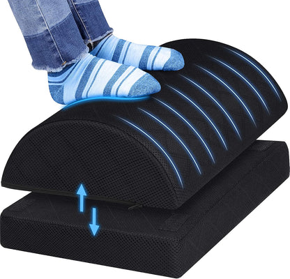CushZone Foot Rest,Desk & Gaming Accessories,Foot Rest for Under Desk at Work,Comfortable Footrest with 2 Adjustable Heights & Removable Cover, Office Desk Accessories（Gray）