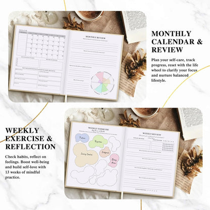 Lanpn Self Care Journal for Women, Self Love Guided Journals with Prompts, Daily Reflection Wellness & Gratitude Planner, 5 Minute Mental Health Notebook, Mindfulness Mood Log, 240 Pages, Beige