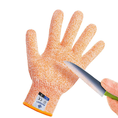 Cutting Gloves, Food Grade Level 5 Protection, Safety Kitchen Cut Gloves for Oyster Shucking, Fish Fillet Processing, Mandolin Slicing, Meat Cutting and Wood Carving. (Violet-Medium 2 Pairs)
