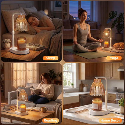 Gifts for Women, Candle Warmer Lamp with Adjustable Height, Timer & Dimmer, Birthday Gifts for Women, Elegant Gift Box & Greeting Card, Candle Lamp with 2 Bulbs for Home Decor/Bedroom/Office