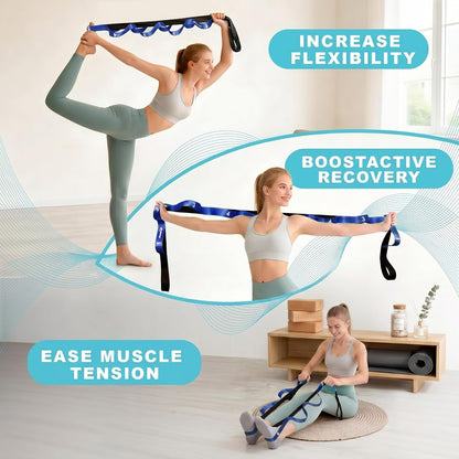 Acozycoo Stretching Strap with Loops for Physical Therapy,Knee,Calf,Back