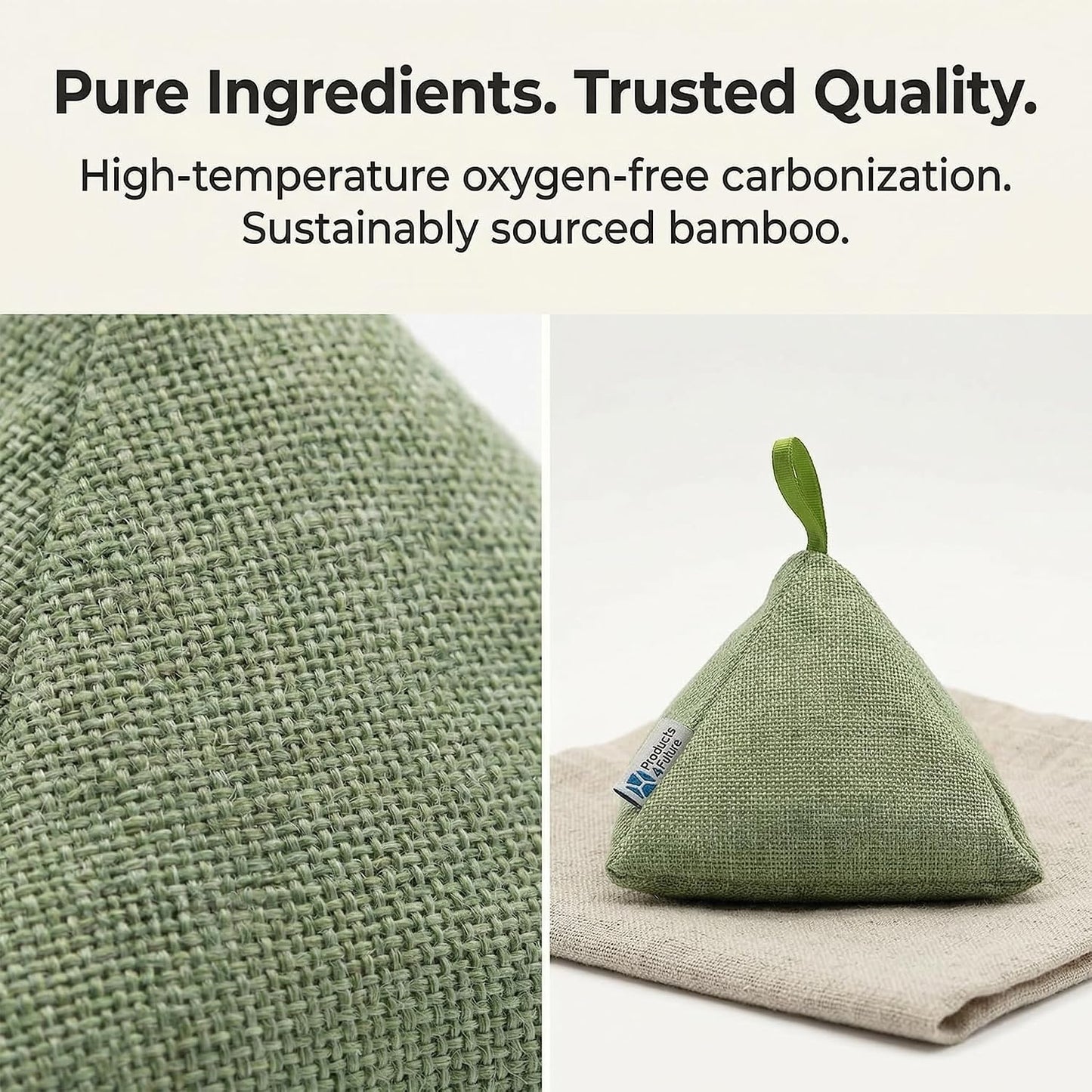 4 pack Naturally Activated Bamboo Charcoal Air Purifying Bags | Natural Home Deodorizer Bag | Charcoal Bag Odor Absorber For Pets | Odor Eliminator & Moisture Absorber Air Freshener Bag (200g Pyramid)