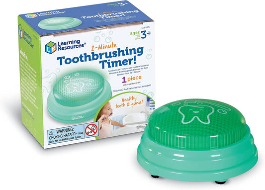 Learning Resources 2 Minute Toothbrushing Timer - Toothbrush Timer for Kids, Timers for Kids Bathroom, Toddler Teeth Brushing Button, Visual Countdown for Tooth Brushing | Toothbrush Timer for Kids, Timers for Kids Bathroom, Toddler Teeth Brushing