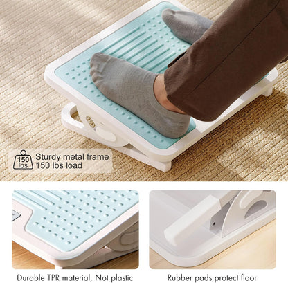 EUREKA ERGONOMIC Tilt Adjustable Footrest, Foot Rest for Under Desk at Work with Massage Surface, Office Foot Rest Under Desk with 20 Degree Tilt No Locking, Metal Frame | 20° tilt adjustable foot rest with massage surface and sturdy metal frame,