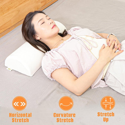 2PCS Knee Pillow for Sleeping, Half Moon Bolster Pillow for Neck, Legs, Ankle Foot & Knee Support, High Density Foam for Leg Elevation (19.6''x6.7''x3.5'', 19.6''x7.8''x4.3'')