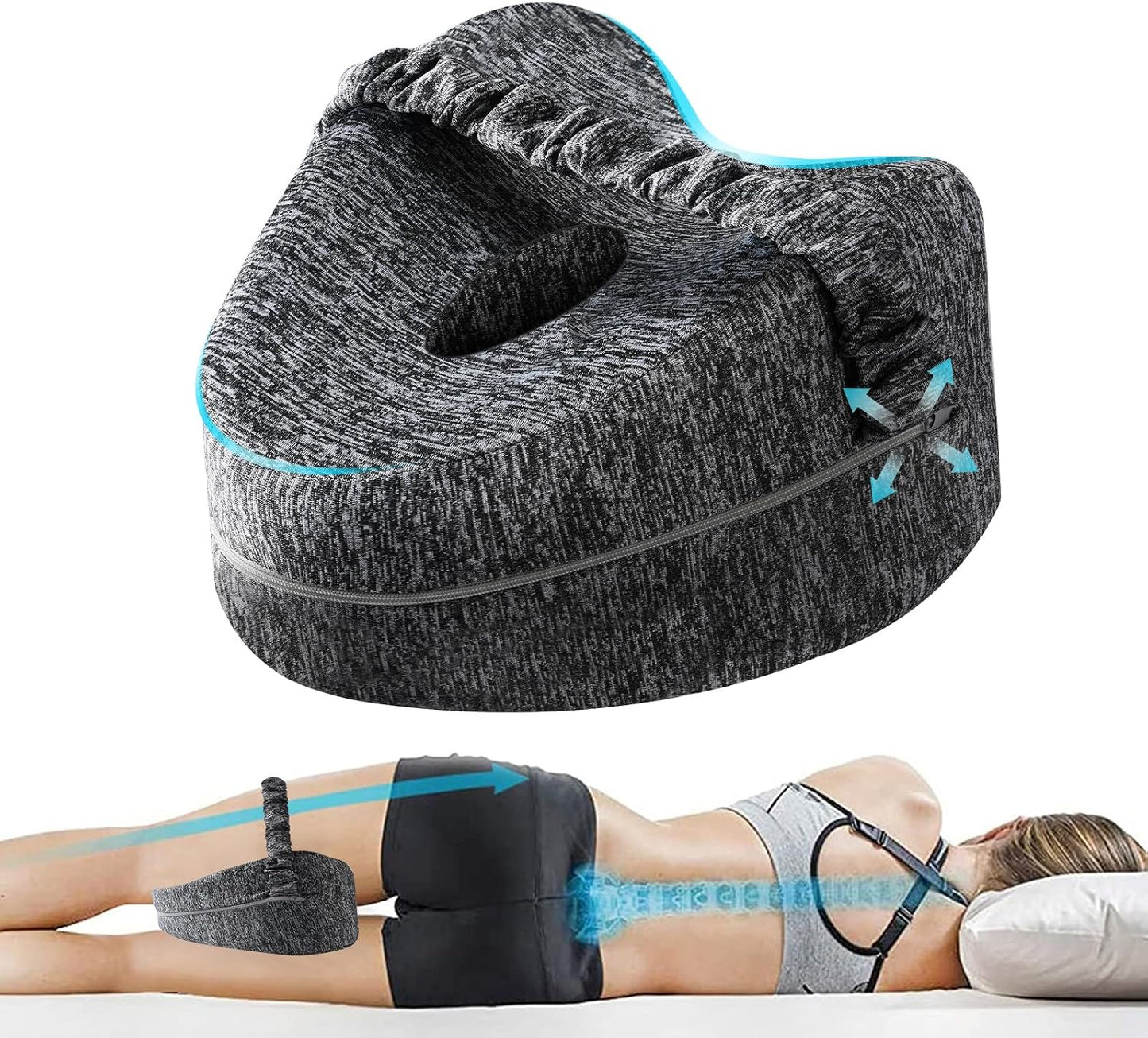 Vertdens Leg Pillow, Knee Pillow for Side Sleepers, Leg Pillows for Sleeping, Knee Cushion for Sleeping,Suitable for Relieving Leg, Back, Knee Pain