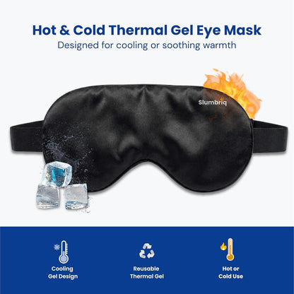 Cooling Eye Mask for Sleeping – Reusable Hot & Cold Gel Eye Mask with Adjustable Strap, Wide Coverage Sleep Eye Mask for Relaxation, Travel & Eye Comfort