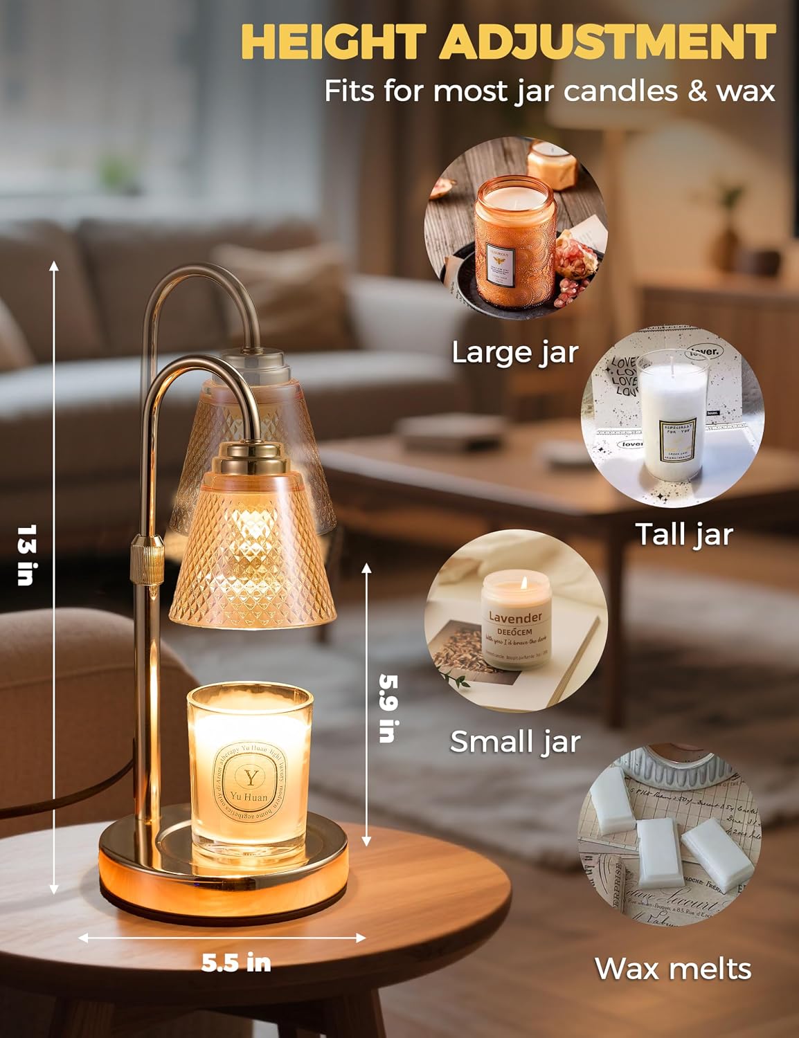Candle Warmer Lamp with Timer Home Decor Birthday Gifts for Women Mom Her