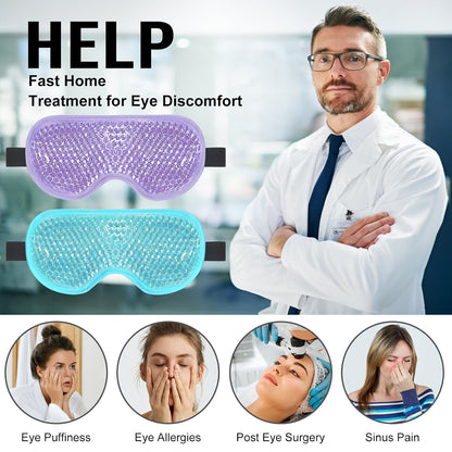 BeeVines Gel Eye Mask, Cooling Ice Masks for Puffy Eyes (2 Pack)