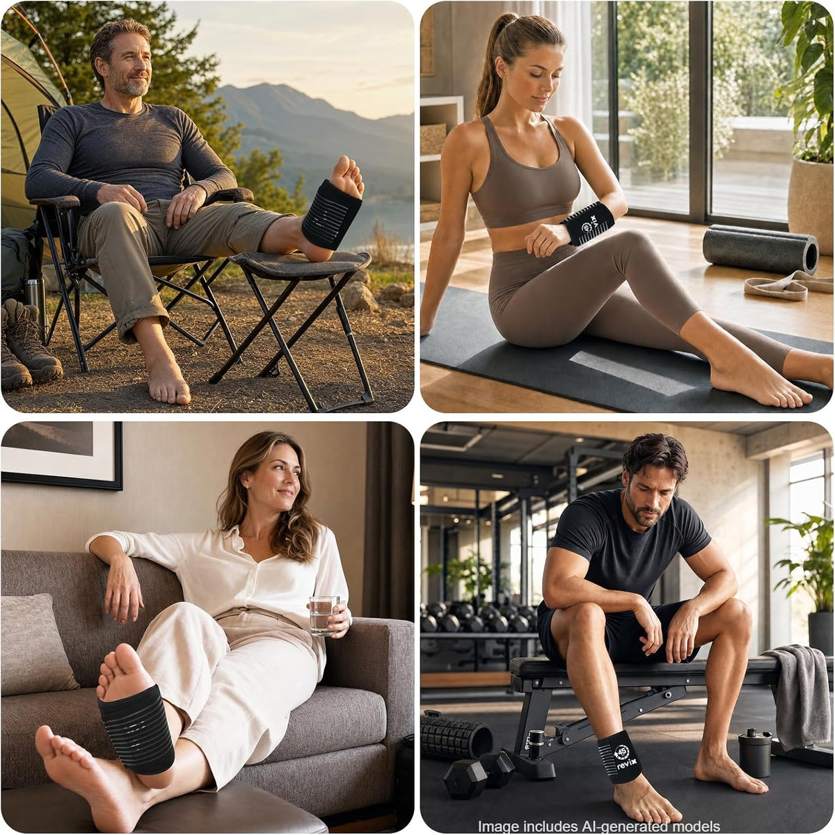 REVIX Foot Ice Pack Wrap for Plantar Fasciitis, 45-Min Cold Therapy