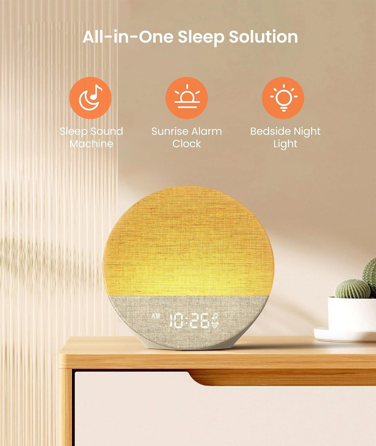 Dreamegg Sunrise 1 - Sunrise Alarm Clock, Sound Machine for Sleep, Customizable Sleep Routines, Dimmable Night Light, 29 Soothing Sounds, White Noise Machine, Wake Up Light for Bedrooms(Blue)