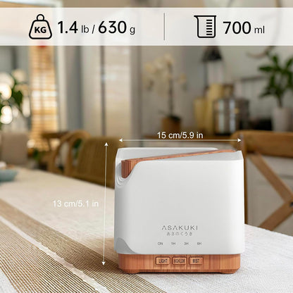 ASAKUKI Essential Oil Diffuser Smart WiFi Humidifier 700 ml | Easy Connect with Alexa and Google Home, Phone App & Voice Control, Customized Schedule Timers and LED Light
