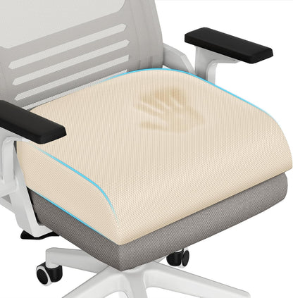 TranquilRelax Memory Foam Seat Cushion for Office Chair, 3-Inch, Black | Medium-firm Support for Long Sitting, Washable Mesh Cover, Non-slip Base, Perfect for Car Seats & Short Drivers