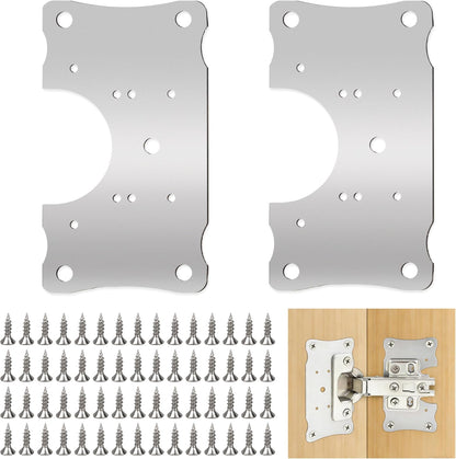 Metal Hinges Repair Fixing Plates with Screw for Kitchen Cupboard Door | Cabinet Hinge Repair Plate, Hinge Repair Board With screws 10-Pcs