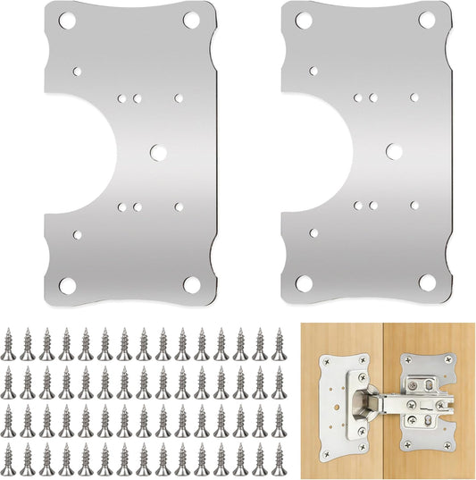 Metal Hinges Repair Fixing Plates with Screw for Kitchen Cupboard Door | Cabinet Hinge Repair Plate, Hinge Repair Board With screws 10-Pcs