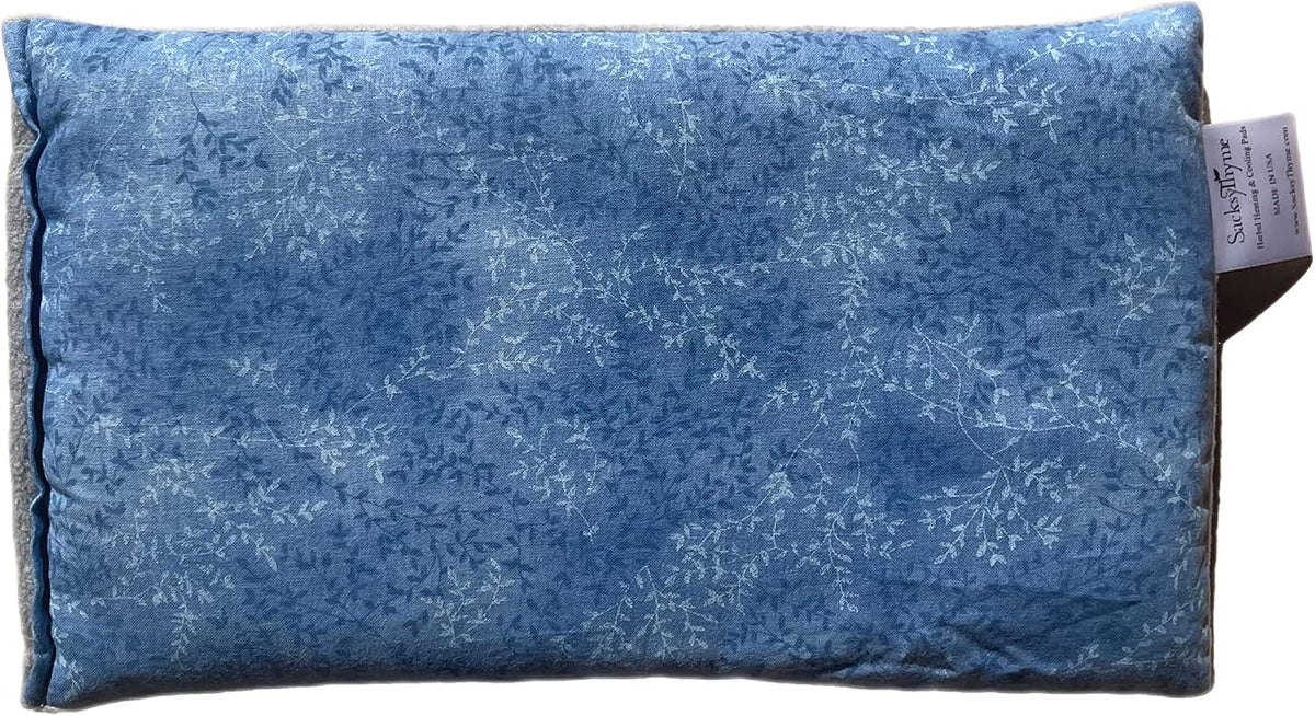 SacksyThyme Microwave Heating Pad for Back, Neck, Menstrual Cramps, Shoulders, Leg Pain Relief - Hot Moist Microwavable Therapy Pack - Gray Unscented Flaxseed Heat Pad Made in USA