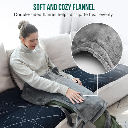 Snailax Heating Pad for Neck and Shoulders and Back, Large Heating Pad for Neck and Shoulders, Electric Heated Wrap, 6 Heat Settings & Auto Shut Off, Washable,Gifts