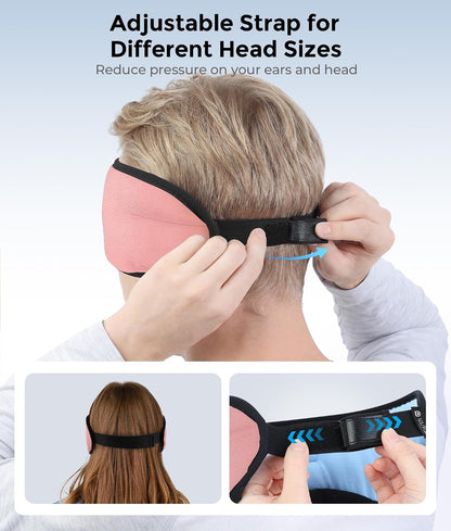 LOVE EYE Sleep Headphones Bluetooth 5.4 Sleeping Eye Mask Wireless Music Earphones with Built-in HD Speakers for Side Sleepers Cotton Sleeping Headphones for Women Men Gifts (Lavender Purple)