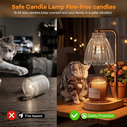 Gifts for Women, Candle Warmer Lamp with Adjustable Height, Timer & Dimmer, Birthday Gifts for Women, Elegant Gift Box & Greeting Card, Candle Lamp with 2 Bulbs for Home Decor/Bedroom/Office
