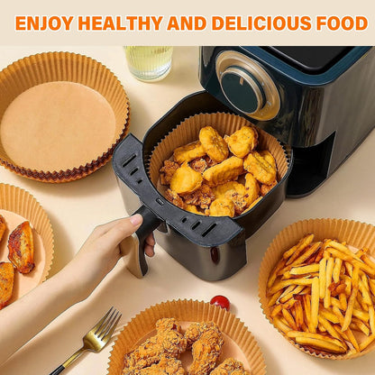 150Pcs Air Fryer Liners Disposable, 8 Inch Paper for 5-8 QT Air Fryers | Square Unbleached Paper for Ninja Air Fryer Basket, Non-Stick, Greaseproof for Baking, Roasting, Oven, Airfryer Accessories