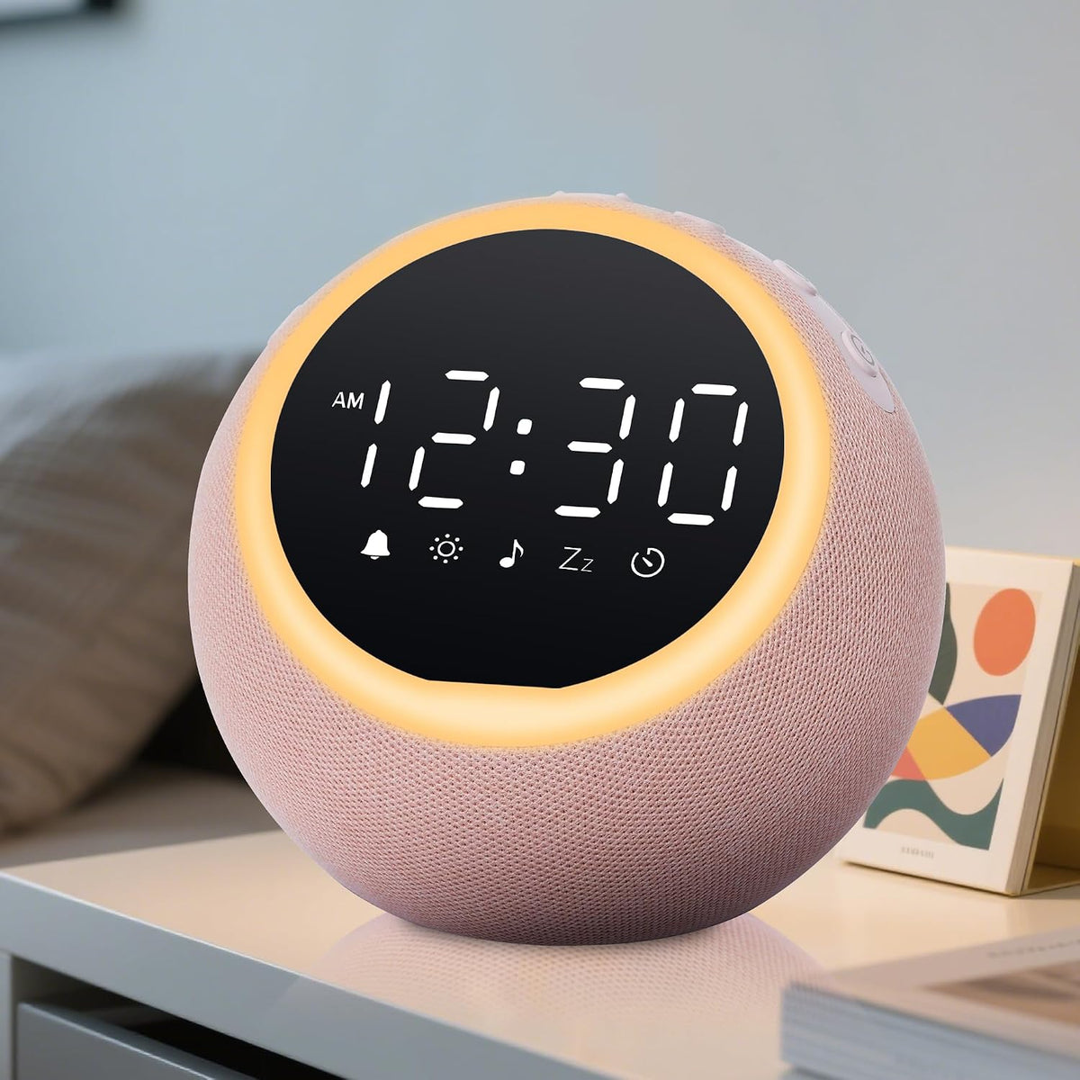 Smart Alarm Clock with White Noise & Night Light for Bedrooms