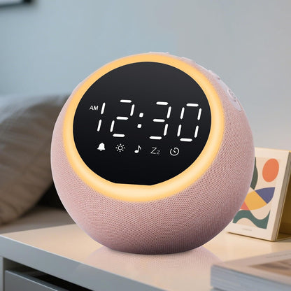 Smart Alarm Clock with White Noise & Night Light for Bedrooms