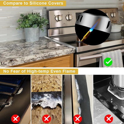 Stove Cover, Stove Guard, Stainless Steel Stove Gap Covers, Heat Resistant & Easy to Clean Stove Counter Gap Cover, Kitchen Stove Counter Gap Cover Eliminates Gap Between Counter & Appliances (2 pcs)