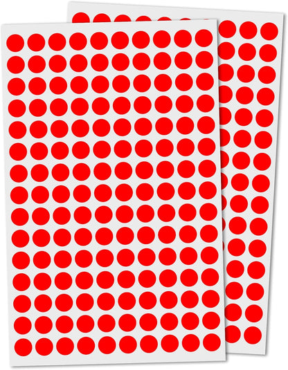 3000 Pieces, Small Colored Dot Round Stickers Labels - 10 Colors, 0.375"