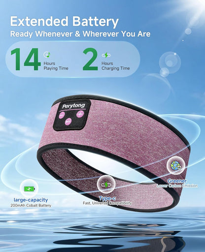 Sleep Headphones | Bluetooth 5.4 Headband | Wireless Earbuds Earphones Sweat Resistant with Ultra-Thin HD Stereo Speaker, Headphone Band for Side Sleepers Workout Running Tech Gadgets Unique Gifts