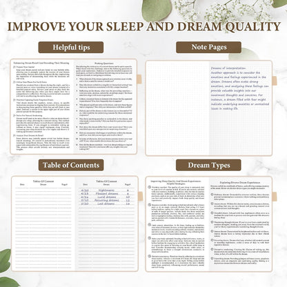 JUBTIC Guided Dream Journal Hardcover with Prompts, Beige | Record & Track Dreams, Interpretations & Thoughts before Sleeping, Ideal Gift for Women, Girls, Men