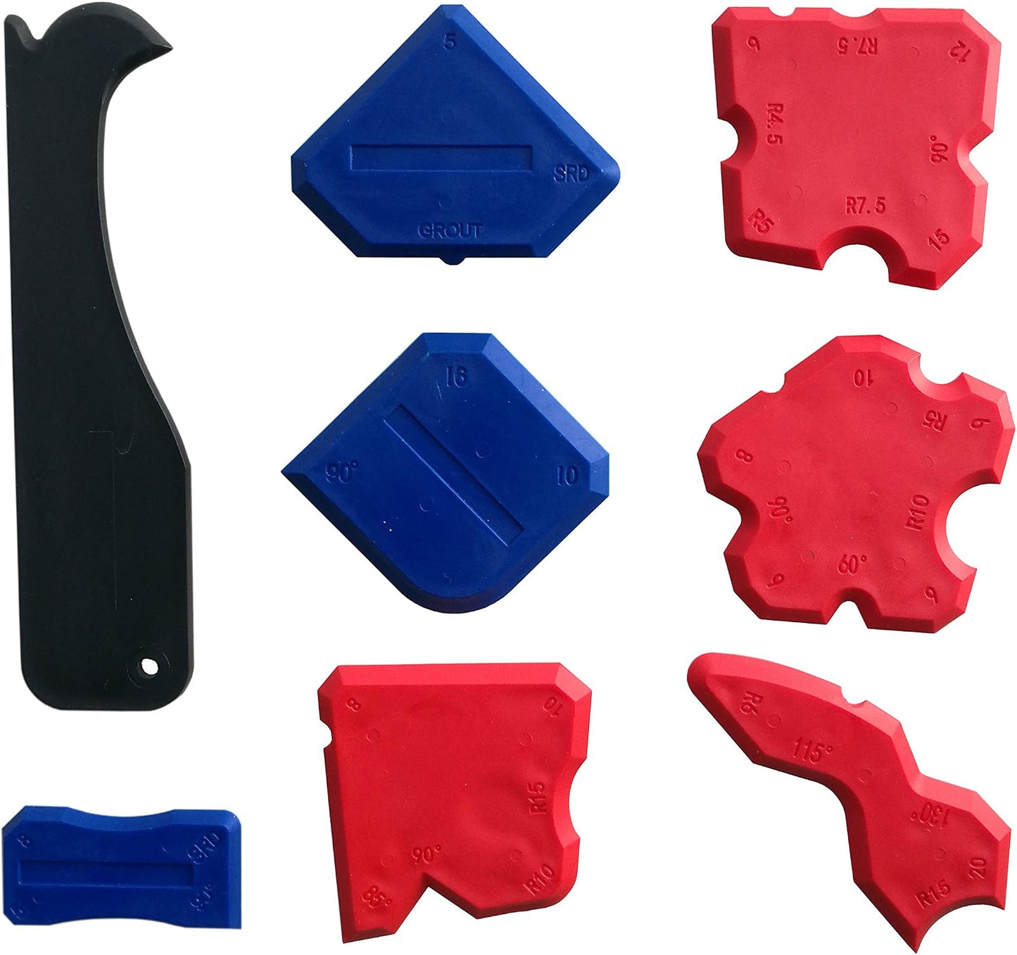 Silicone Sealant Finishing Smoothing Tools, 8 Pieces | Caulking Profile Line Joint Corner Tool with Caulk Remover Tool, Sealant Smoother Profiler Former Applicator Edger