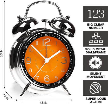 AYRELY® Super Loud Alarm Clock for Heavy Sleepers, 4.5 Inch Twin Bell Retro