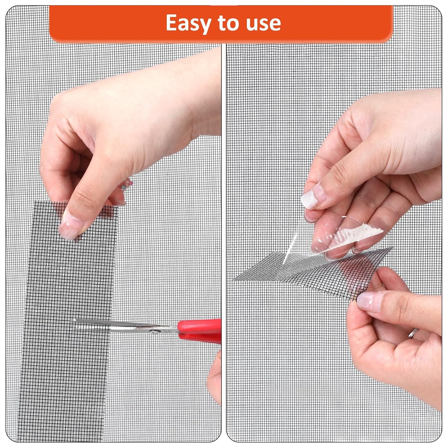 Secopad 2" x 180" (15FT) Screen Repair Tape, Fold Screen Repair Kit, Grey | Window Screen Patch, Quick Repair, Strong Adhesive, Easy to Use, For Mesh Window & Door, Cuttable Fiberglass, No Tools Needed