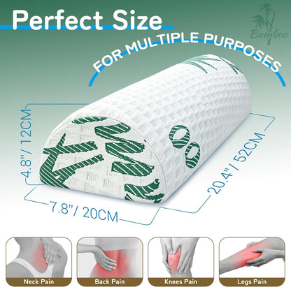 Asatdd Half Moon Bolster for Lower Back Support, Leg, Knee,Back Sleeping, 7.8”x 20.4”x 4.8”