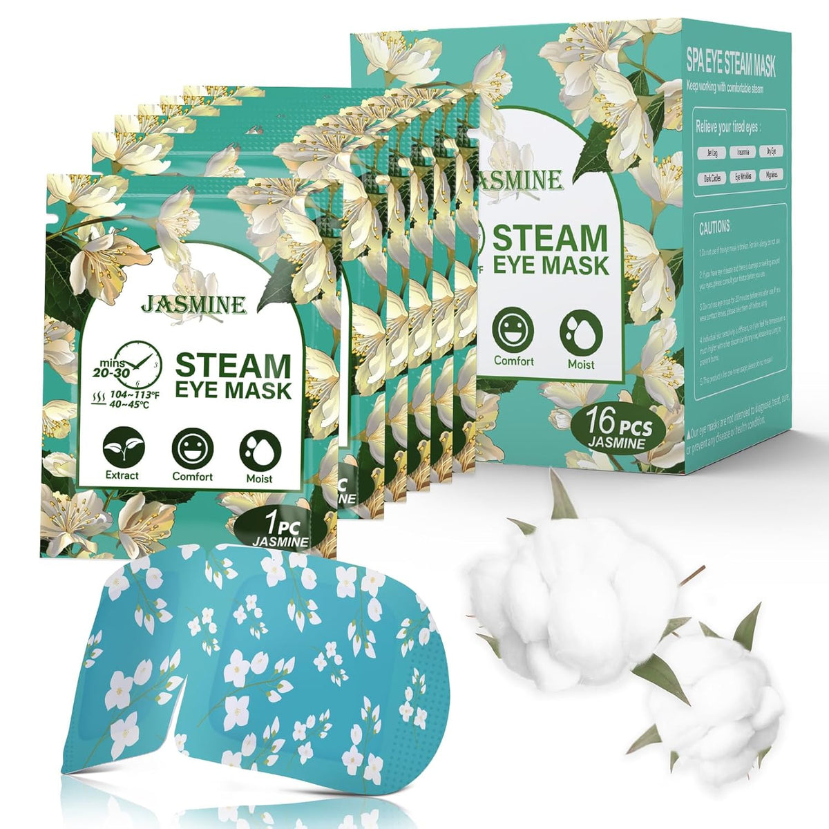 16 Packs Steam Eye Masks for Dry Eyes, Self Heating Warm Compress Unscented