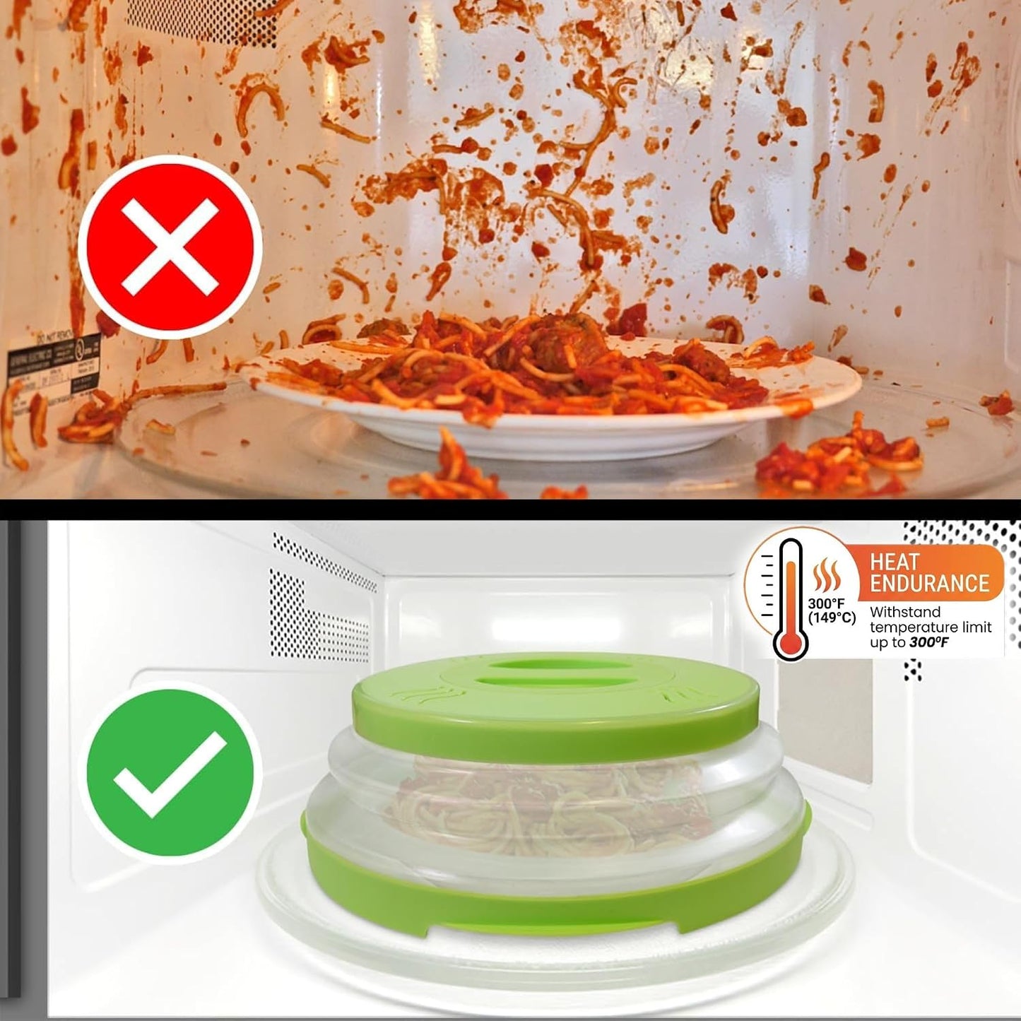 HOVER COVER Magnetic Microwave Splatter Cover - 12-Inch Collapsible - Gray | High Power, Stronger Magnetic Grip, BPA-Free Lid, Vented Plate Guard with Steam Vents, Dishwasher Safe, Space-Saving Storage