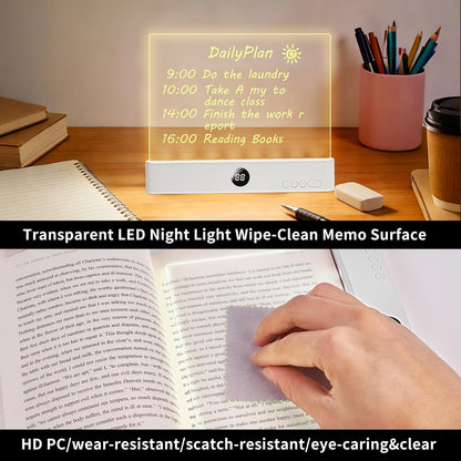 Book Light - Book Lights for Reading At Night, Rechargeable Reading Light, with 3 Colors & Timer, Dimmable Panel Plate Lamp Book Full Page Light for Reading in Bed, Funny Gifts for Readers