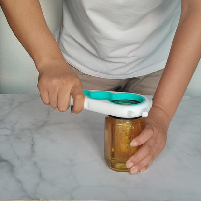 Jar Opener for Weak Hands, 5 in 1 Bottle Opener for Seniors with arthritis | Multifunctional Adjustable Lid Opener with Non-Slip Rubber Gripper Pad – Effortlessly Opens Jars, Bottles & Pop-Top Cans
