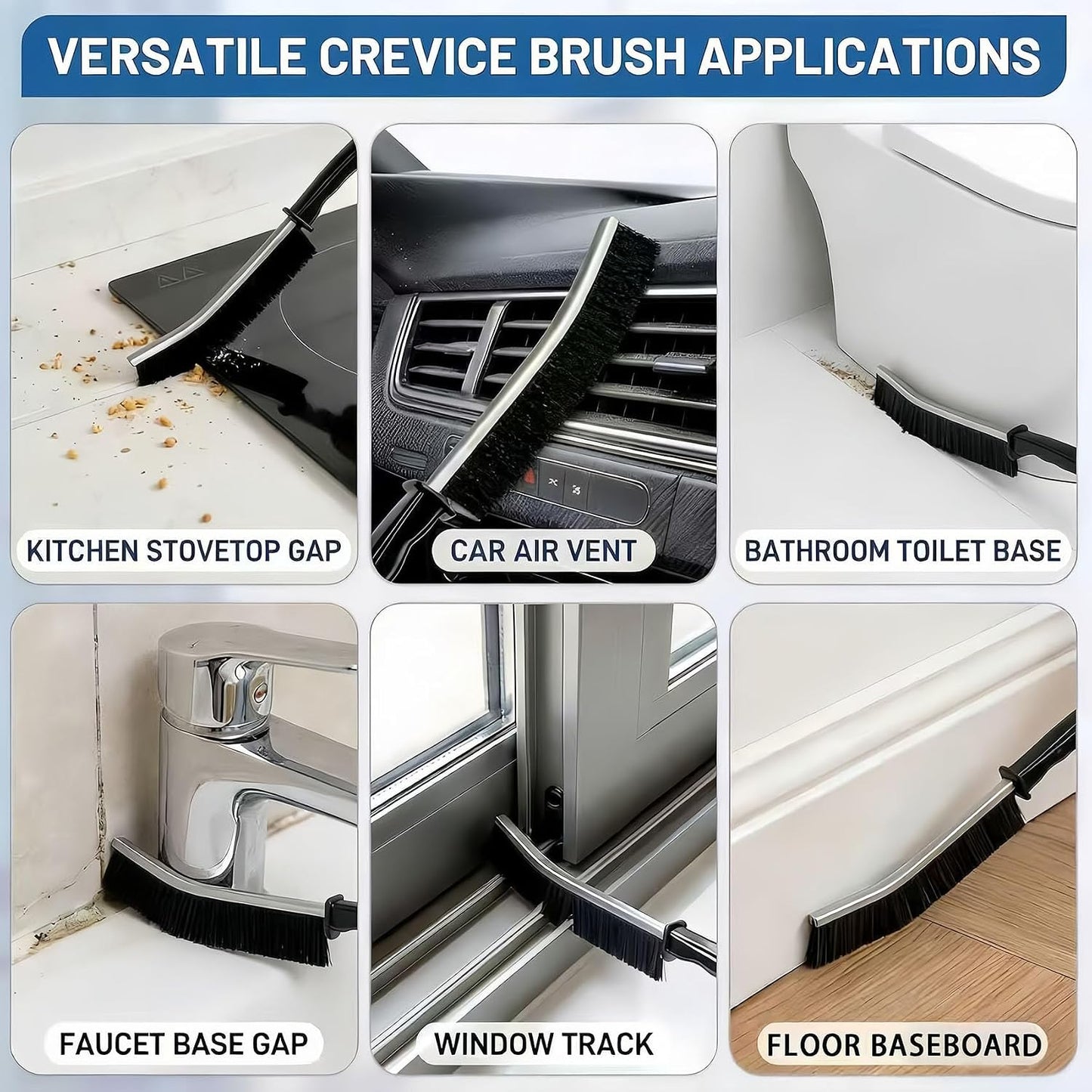 23Pcs Crevice Cleaning Brush Set, Hard Bristle Scrub Brushes Tools for Gaps | Deep Cleaning Window Groove Cleaning Brush, Grout Brush for Tile Lines, Sliding Door, Sill, Shutter, Bottle, Corner, Sink