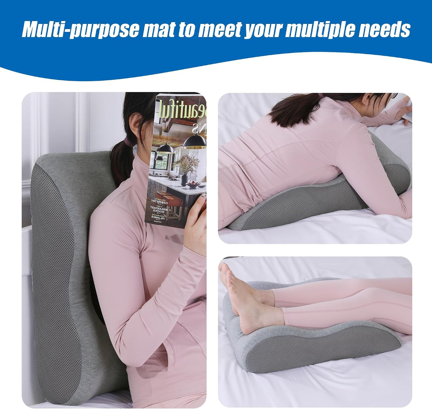 Leg Elevation Pillows for After Surgery, Ergonomic Breathable Elevation Pillow for Post-Surgery, Post-Injury, Memory Foam Elevation Promotes Circulation & Reduces Swelling and Pain