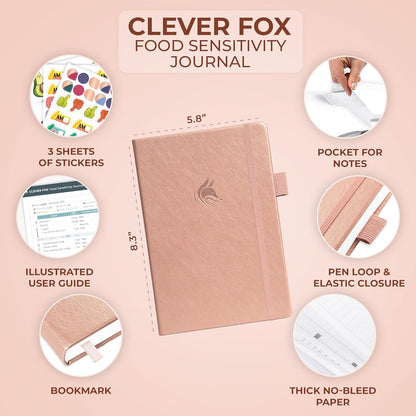 Clever Fox Food Sensitivity Journal & Symptom Diary, 8.5x11 Purple